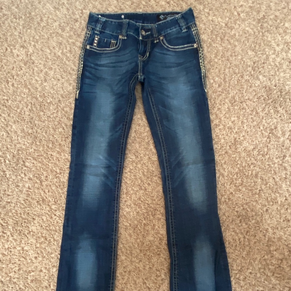 Rock and Roll denim boot cut dark blue jeans